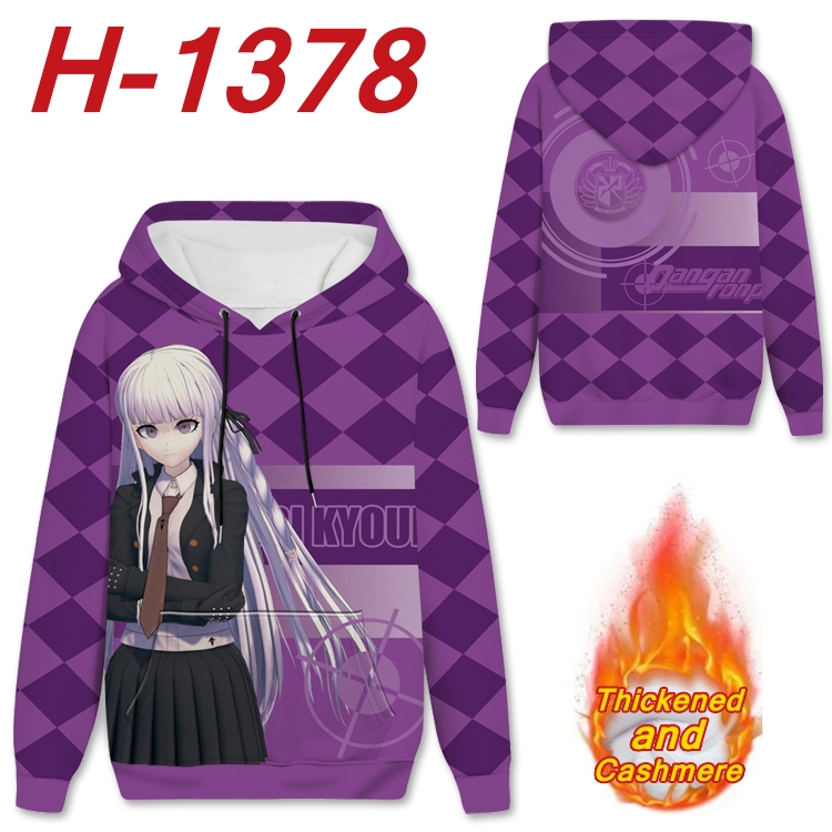 Dangan-Ronpa Anime plus velvet padded pullover hooded sweater from S to 4XL H-1378