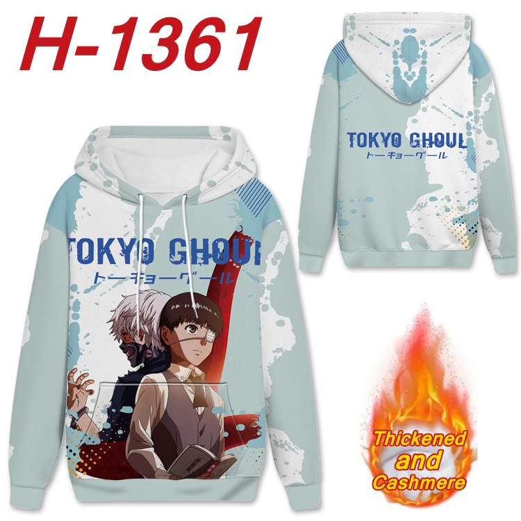 Tokyo Ghoul Anime plus velvet padded pullover hooded sweater from S to 4XL  H-1361