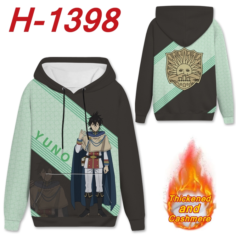 black clover Anime plus velvet padded pullover hooded sweater from S to 4XL H-1398