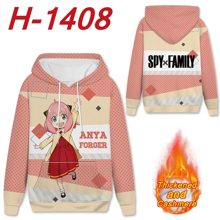 SPY×FAMILY Anime plus velvet padded pullover hooded sweater from S to 4XL H-1408