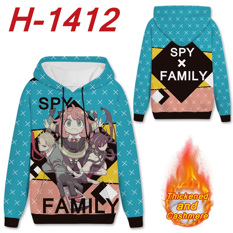SPY×FAMILY Anime plus velvet padded pullover hooded sweater from S to 4XL H-1412