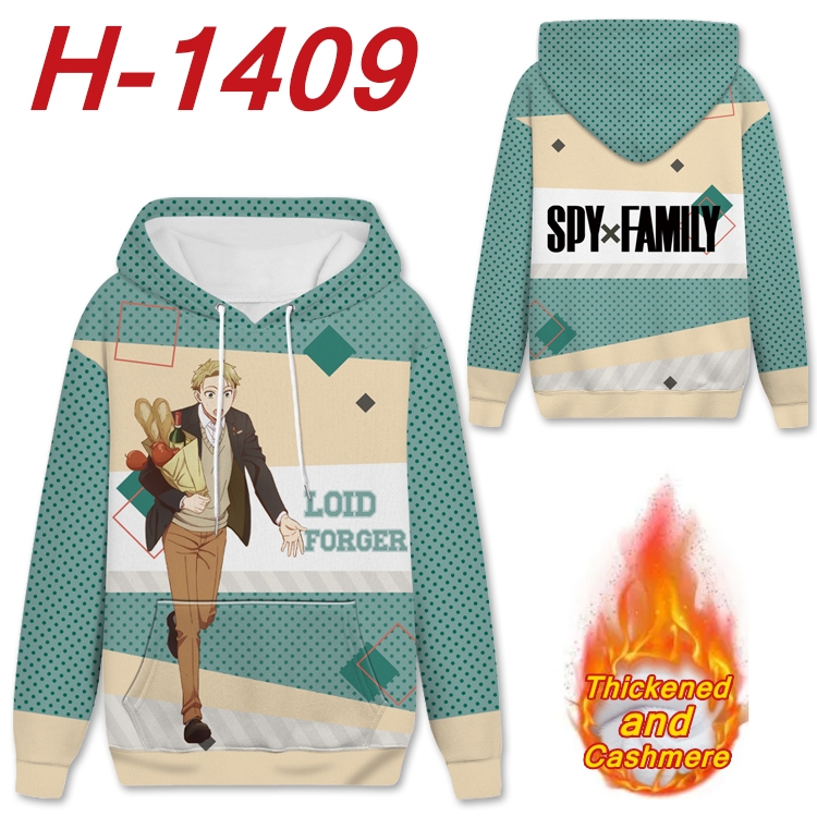 SPY×FAMILY Anime plus velvet padded pullover hooded sweater from S to 4XL H-1409
