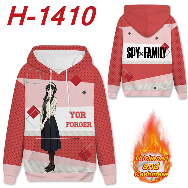 SPY×FAMILY Anime plus velvet padded pullover hooded sweater from S to 4XL H-1410