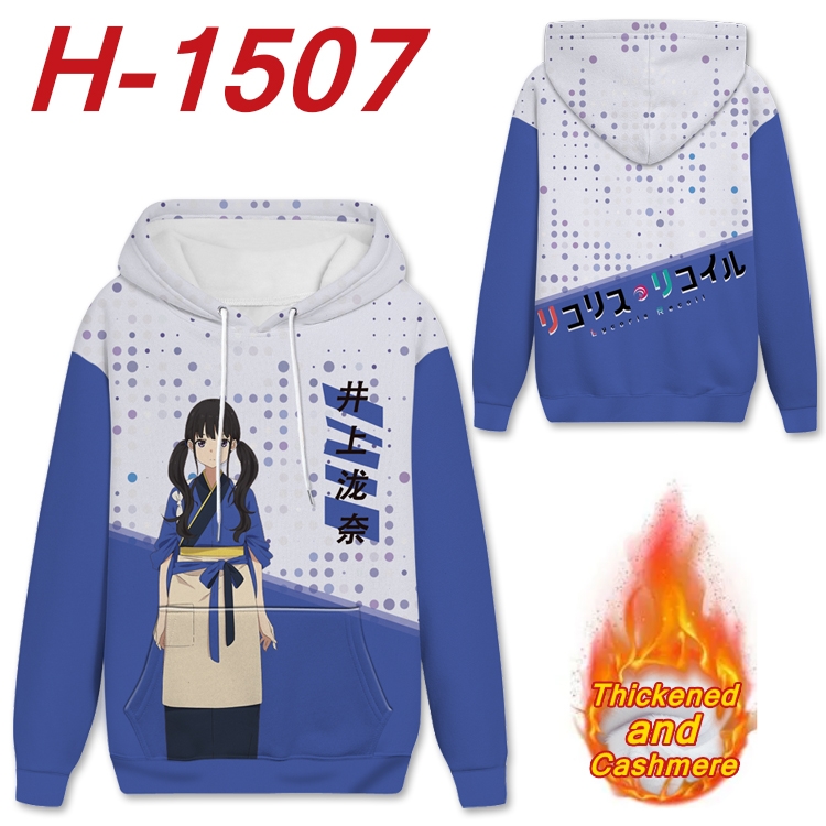 Lycoris Recoil Anime plus velvet padded pullover hooded sweater from S to 4XL H-1507