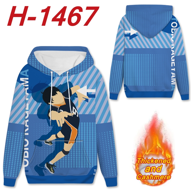 Haikyuu!! anime thickened hooded pullover sweater from S to 4XL H-1467