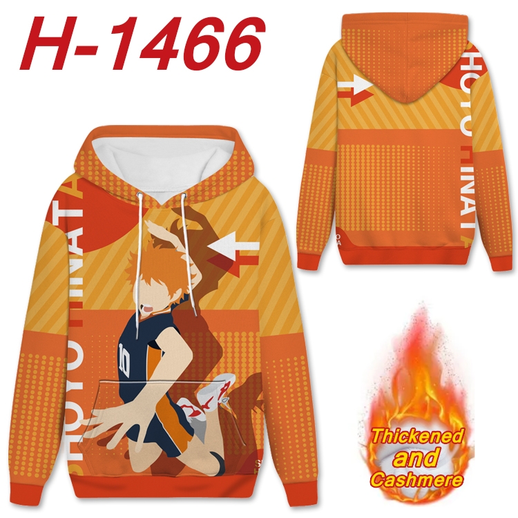 Haikyuu!! anime thickened hooded pullover sweater from S to 4XL H-1466