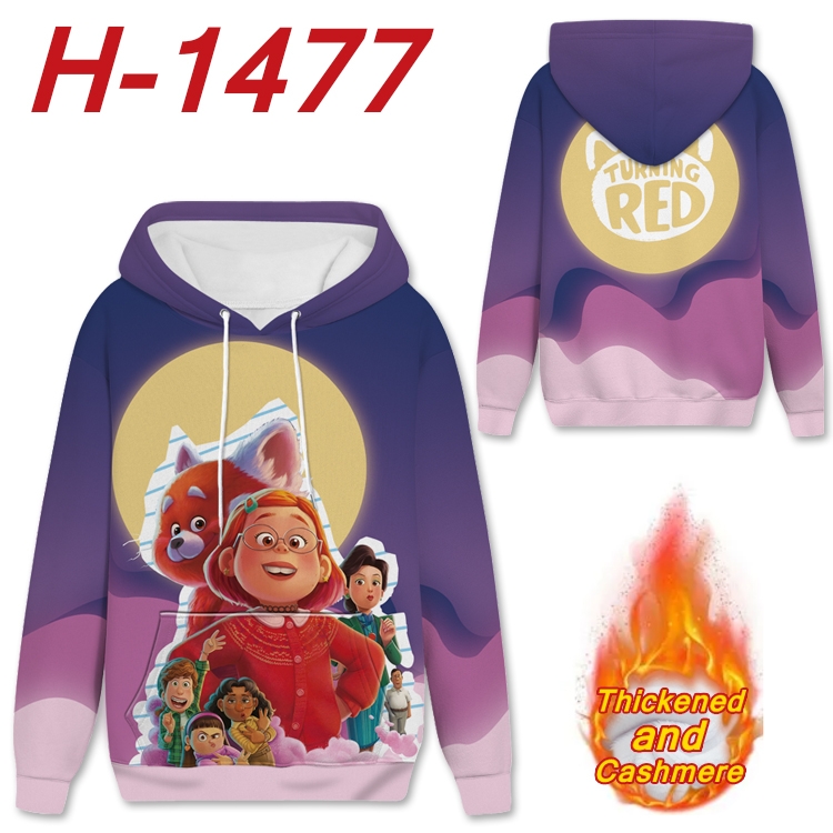 Turning Red anime thickened hooded pullover sweater from S to 4XL H-1477