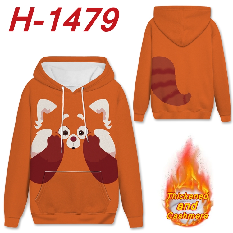 Turning Red anime thickened hooded pullover sweater from S to 4XL H-1479