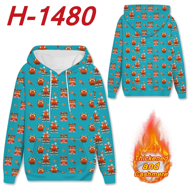 Turning Red anime thickened hooded pullover sweater from S to 4XL H-1480