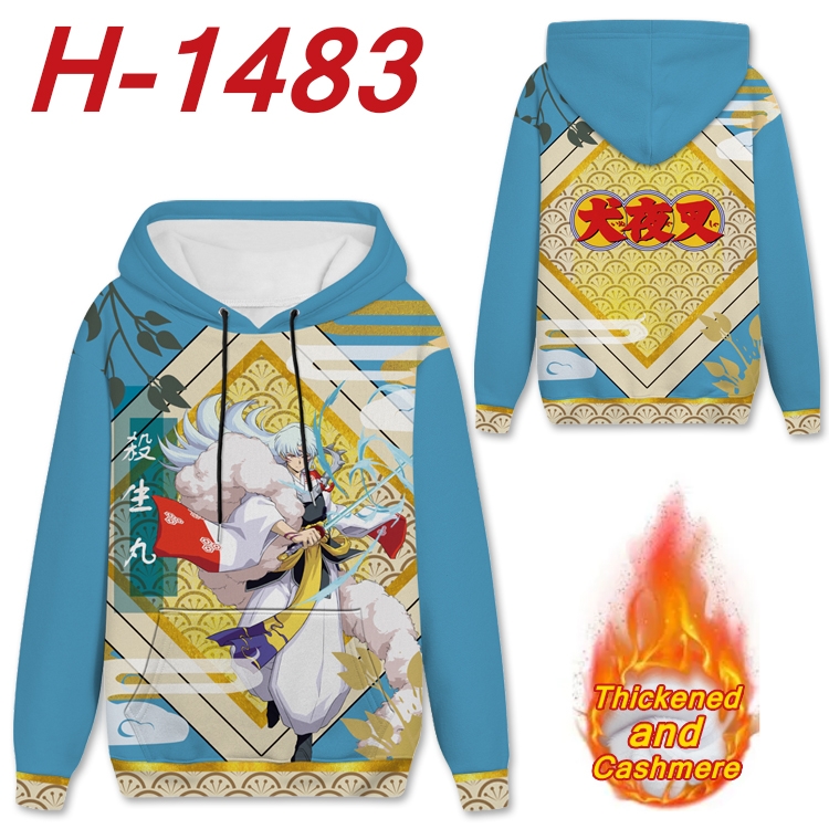 Inuyasha anime thickened hooded pullover sweater from S to 4XL H-1483