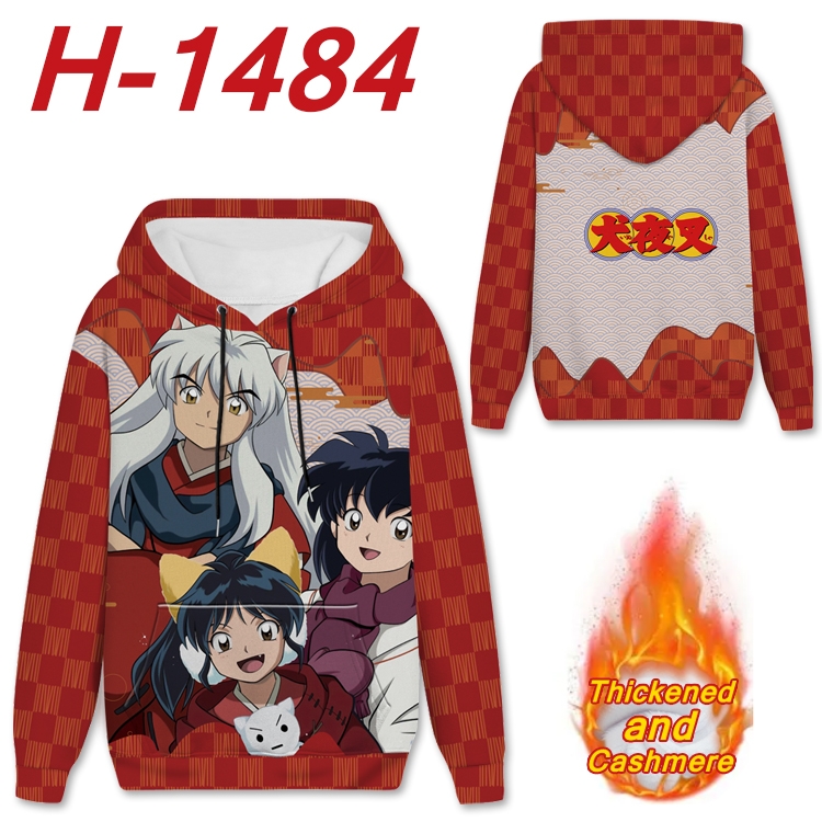 Inuyasha anime thickened hooded pullover sweater from S to 4XL H-1484