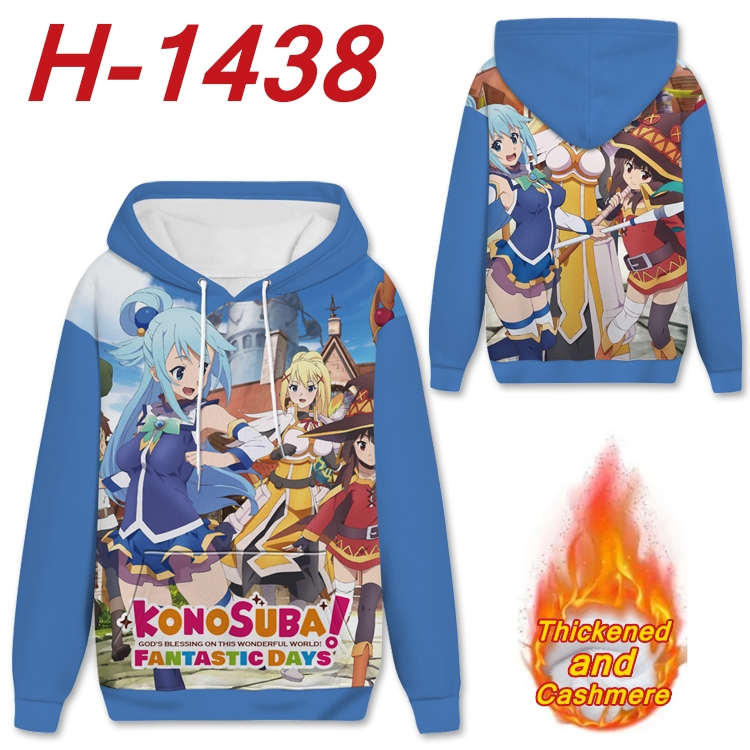 Blessings for a better world anime thickened hooded pullover sweater from S to 4XL H-1438