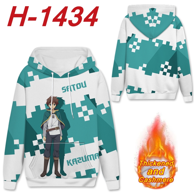 Blessings for a better world anime thickened hooded pullover sweater from S to 4XL H-1434