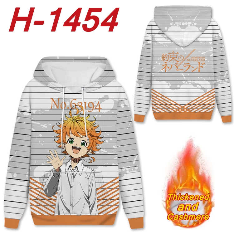 The Promised Neverla anime thickened hooded pullover sweater from S to 4XL H-1454