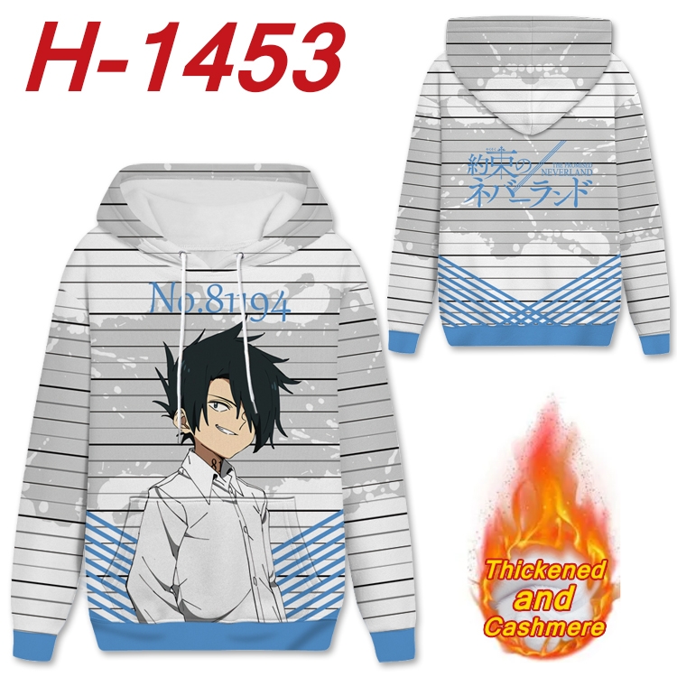 The Promised Neverla anime thickened hooded pullover sweater from S to 4XL H-1453