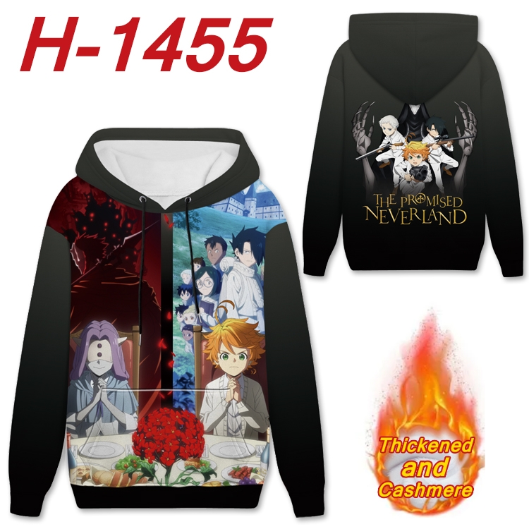 The Promised Neverla anime thickened hooded pullover sweater from S to 4XL H-1455