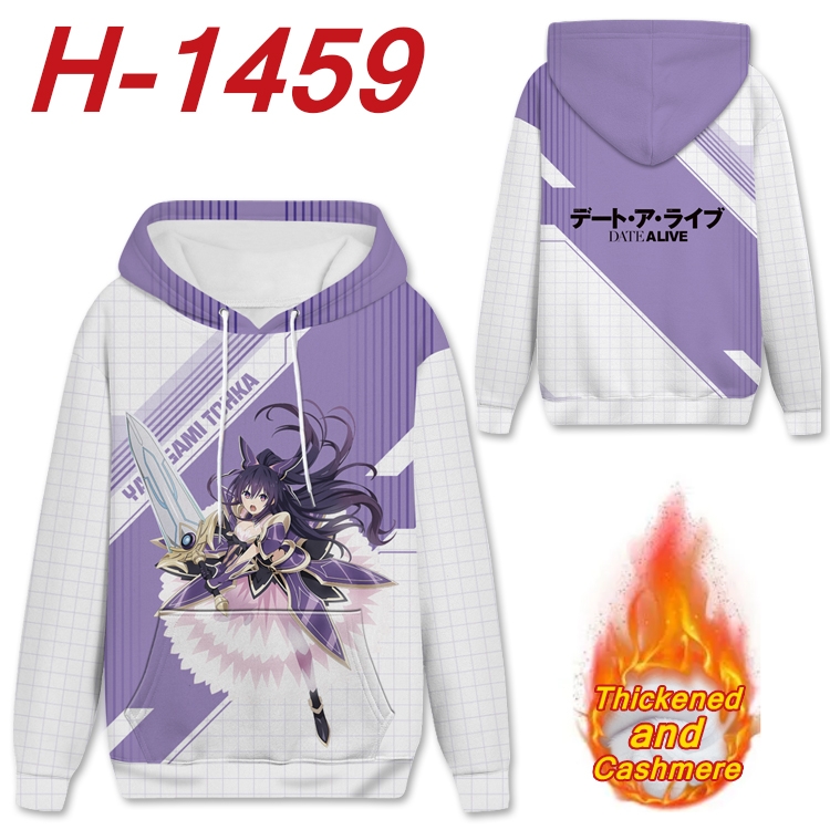 Date-A-Live anime thickened hooded pullover sweater from S to 4XL H-1459
