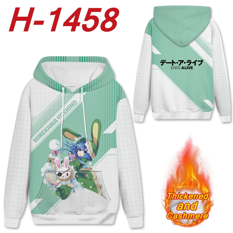 Date-A-Live anime thickened hooded pullover sweater from S to 4XL H-1458