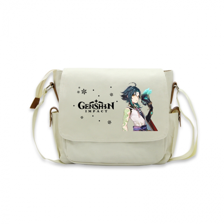 Genshin Impact Anime Peripheral Shoulder Bag Casual Satchel 33X13X26cm