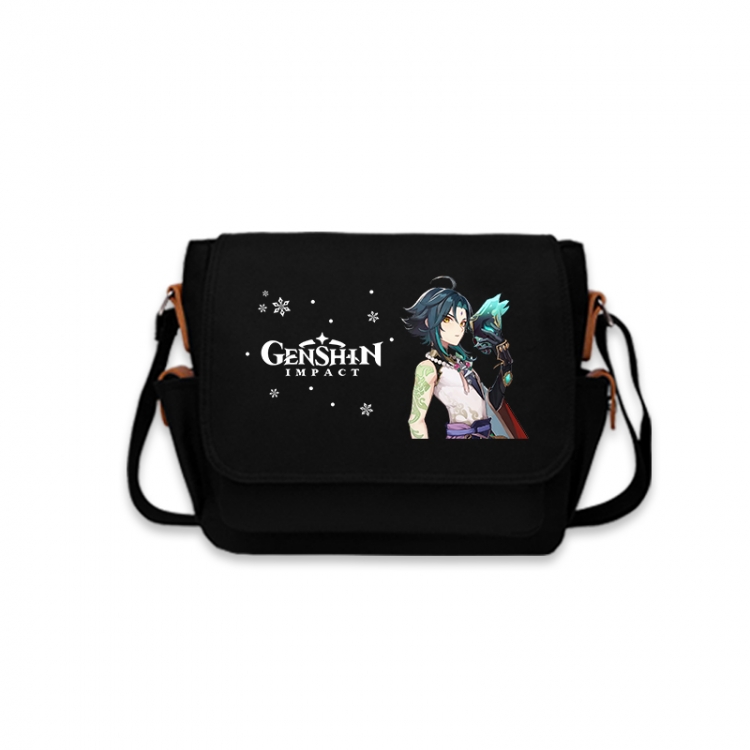 Genshin Impact Anime Peripheral Shoulder Bag Casual Satchel 33X13X26cm