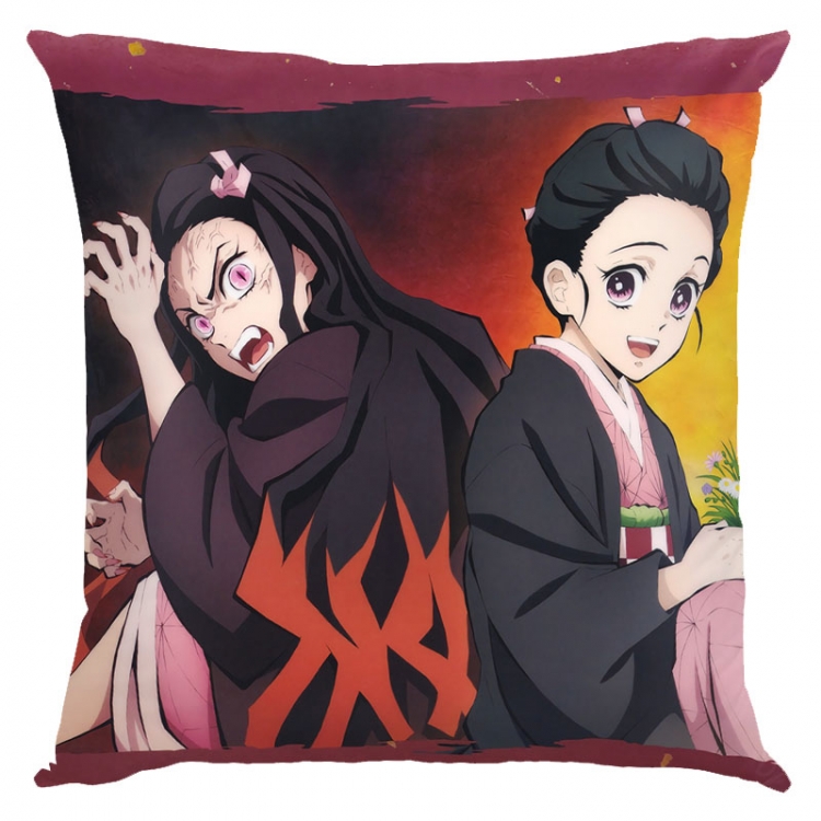 Demon Slayer Kimets Anime square full-color pillow cushion 45X45CM NO FILLING G4-437