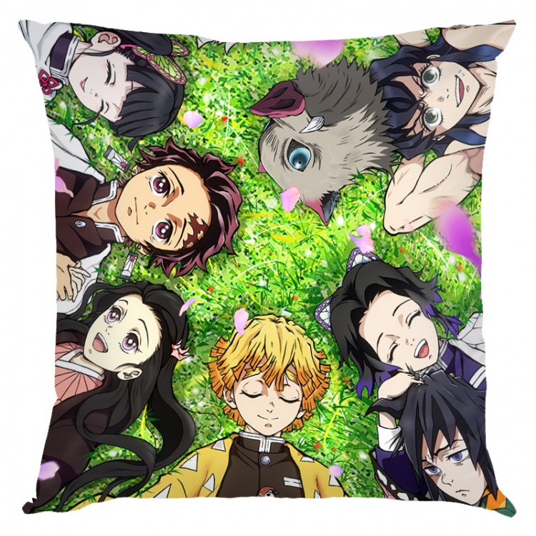 Demon Slayer Kimets Anime square full-color pillow cushion 45X45CM NO FILLING G4-438