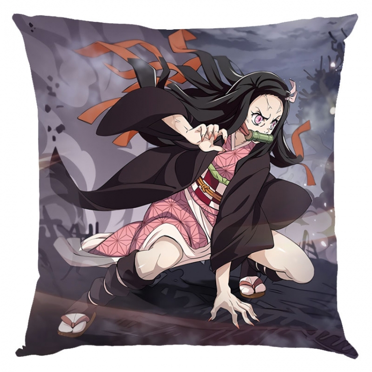 Demon Slayer Kimets Anime square full-color pillow cushion 45X45CM NO FILLING   G4-445