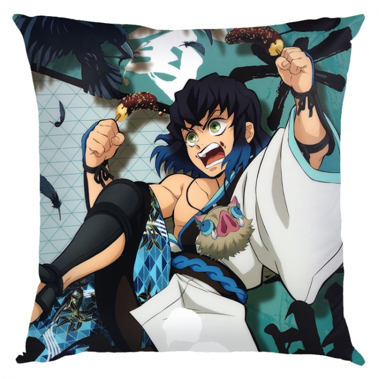 Demon Slayer Kimets Anime square full-color pillow cushion 45X45CM NO FILLING  G4-434