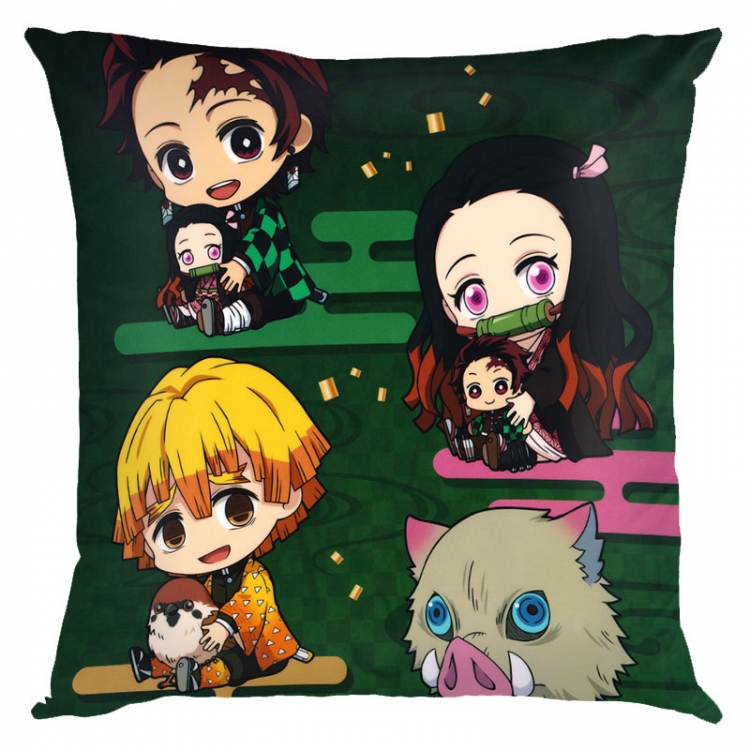 Demon Slayer Kimets Anime square full-color pillow cushion 45X45CM NO FILLING  G4-427