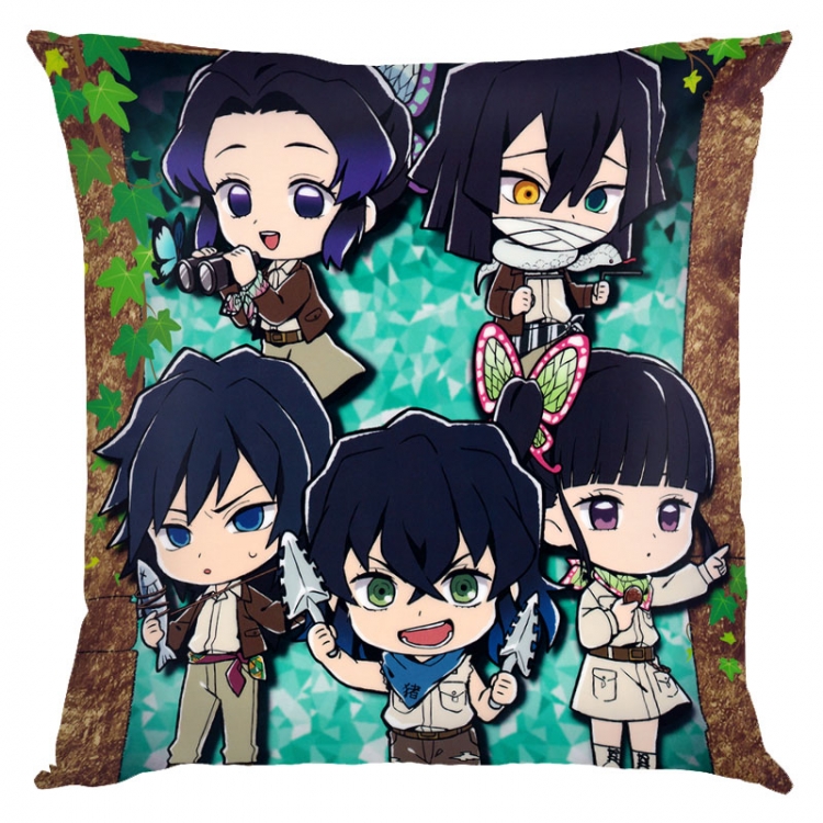 Demon Slayer Kimets Anime square full-color pillow cushion 45X45CM NO FILLING  G4-429