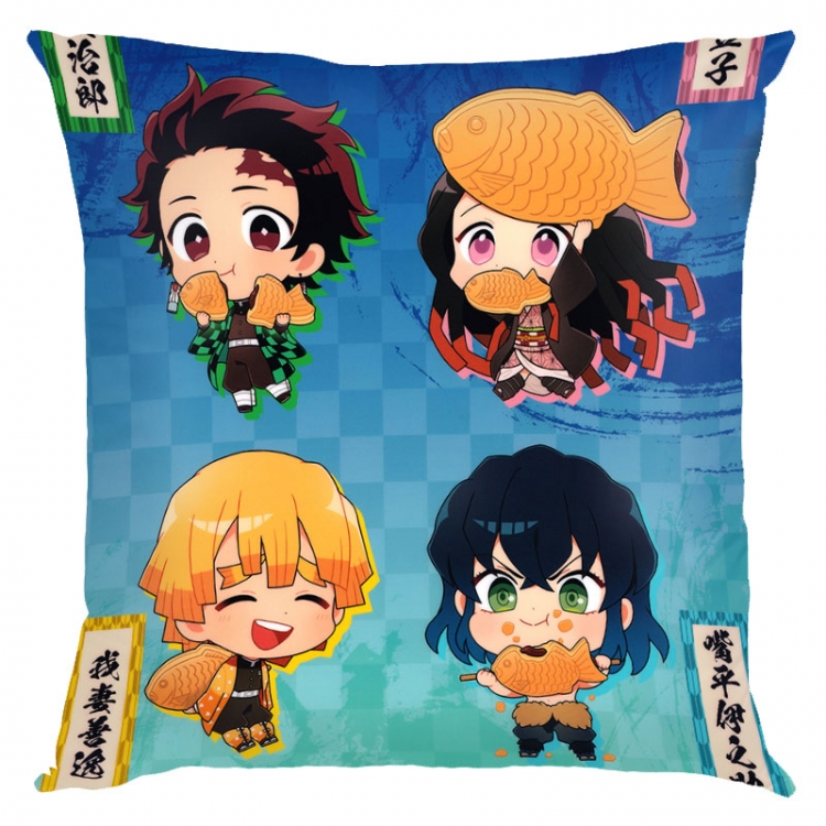 Demon Slayer Kimets Anime square full-color pillow cushion 45X45CM NO FILLING G4-425