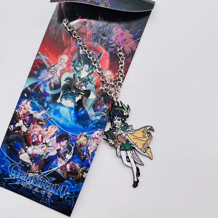 Genshin Impact Anime Peripheral Necklace Color Character Pendant price for 5 pcs