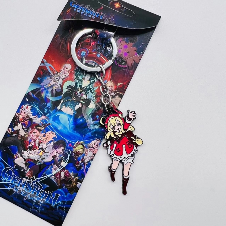 Genshin Impact Anime Peripheral Color Character Keychain price for 5 pcs