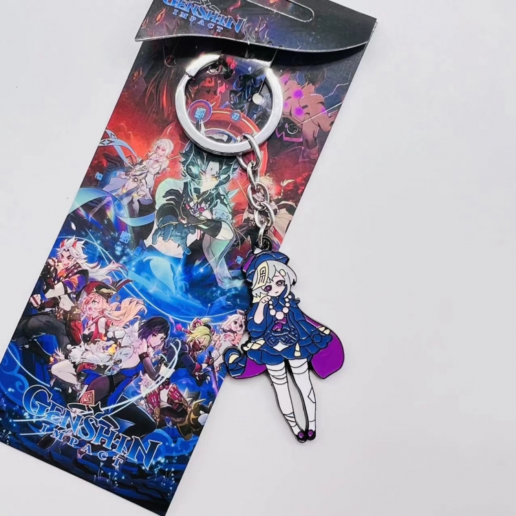 Genshin Impact Anime Peripheral Color Character Keychain price for 5 pcs