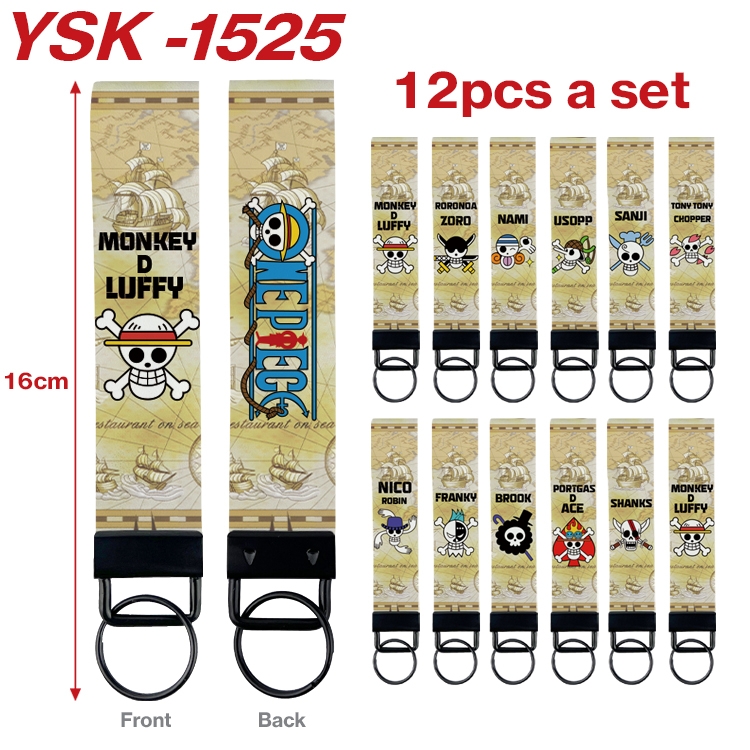 One Piece Anime mobile phone rope keychain 16CM a set of 12 YSK-1525