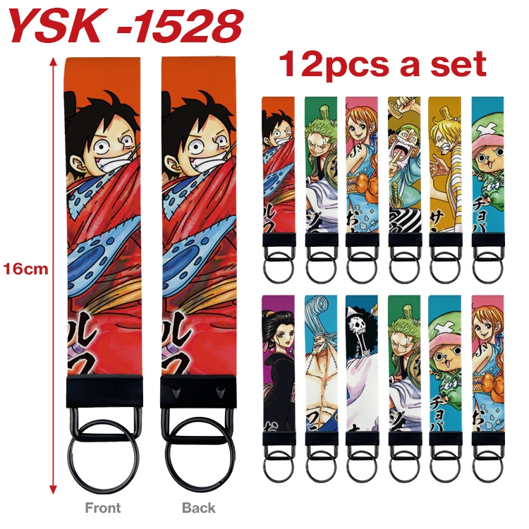 One Piece Anime mobile phone rope keychain 16CM a set of 12 YSK-1528