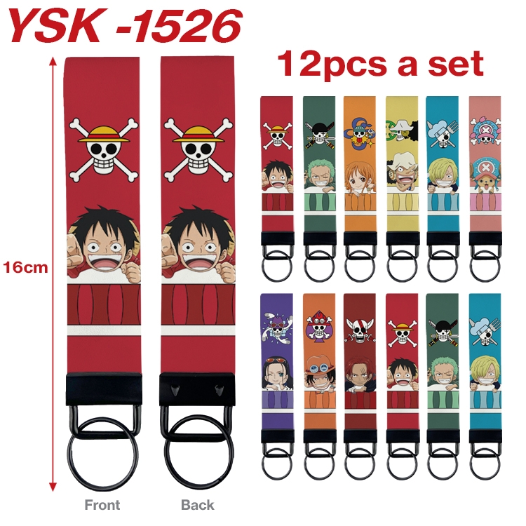 One Piece Anime mobile phone rope keychain 16CM a set of 12 YSK-1526