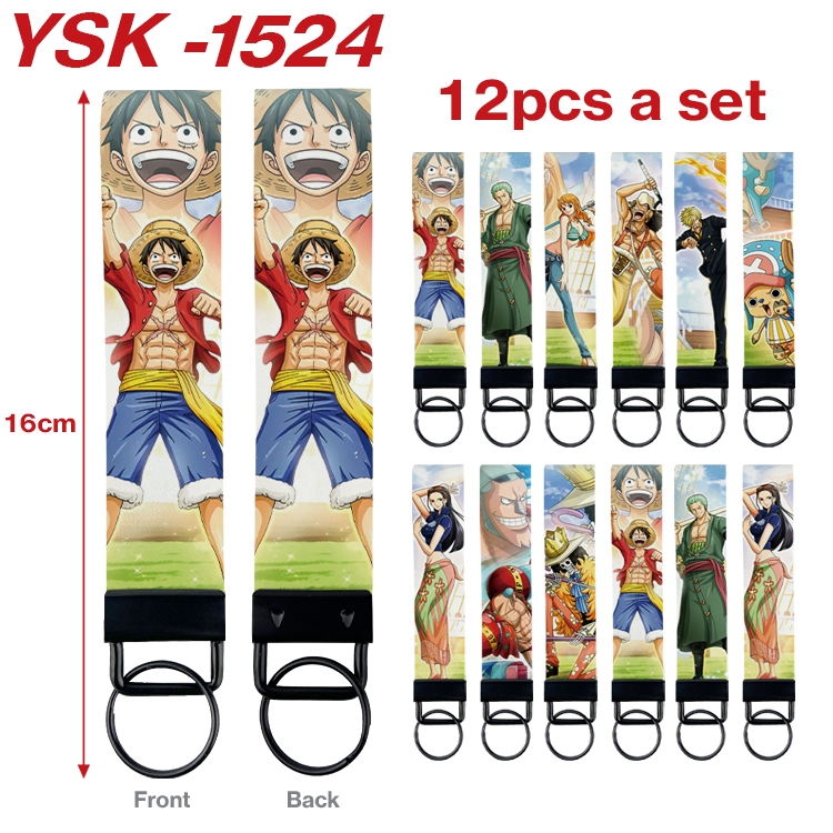 One Piece Anime mobile phone rope keychain 16CM a set of 12 YSK-1524