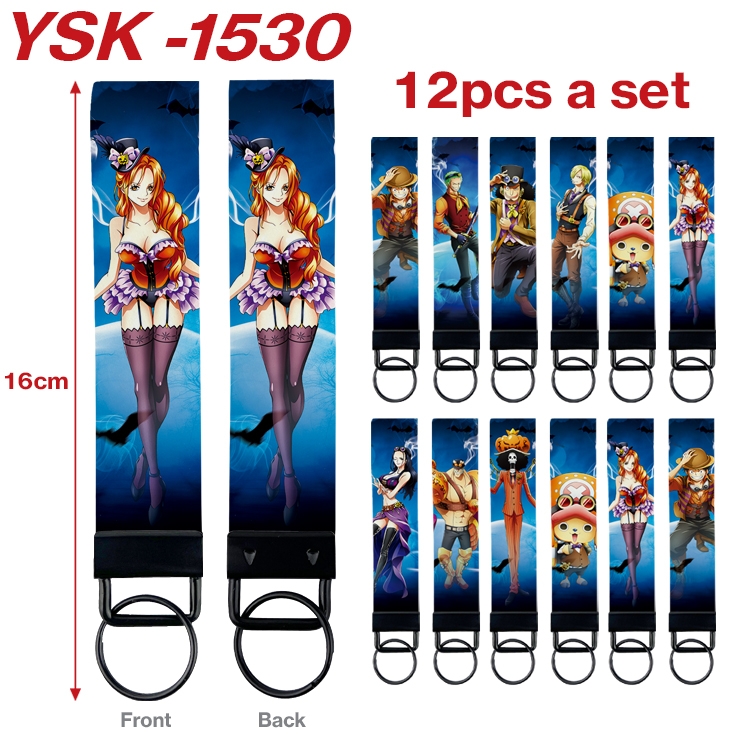 One Piece Anime mobile phone rope keychain 16CM a set of 12 YSK-1530