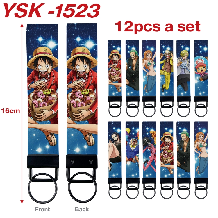 One Piece Anime mobile phone rope keychain 16CM a set of 12  YSK-1523