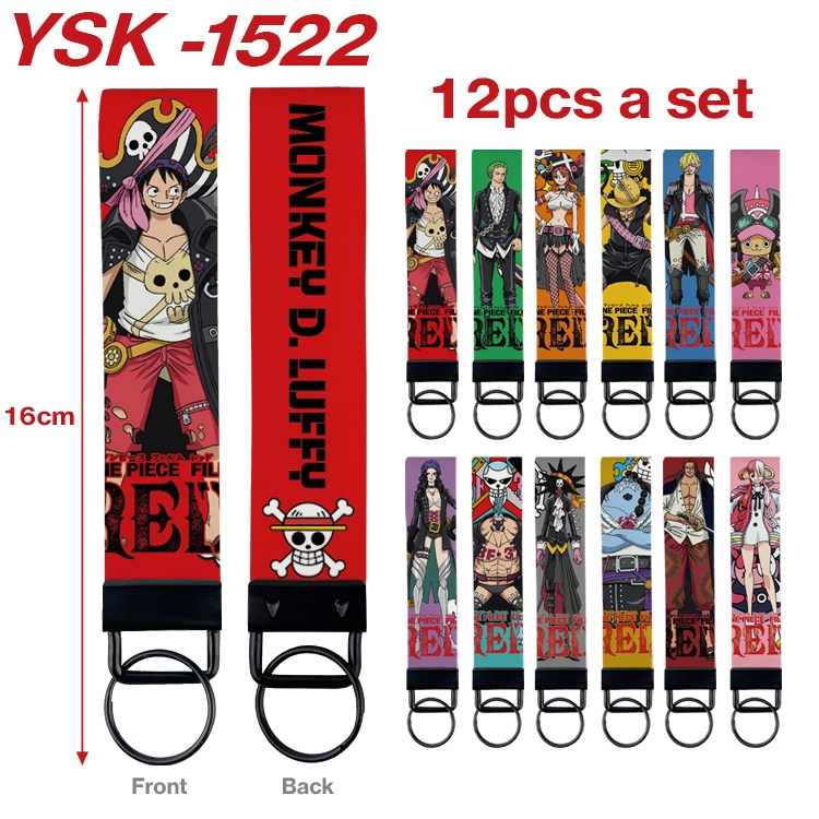 One Piece Anime mobile phone rope keychain 16CM a set of 12 YSK-1522