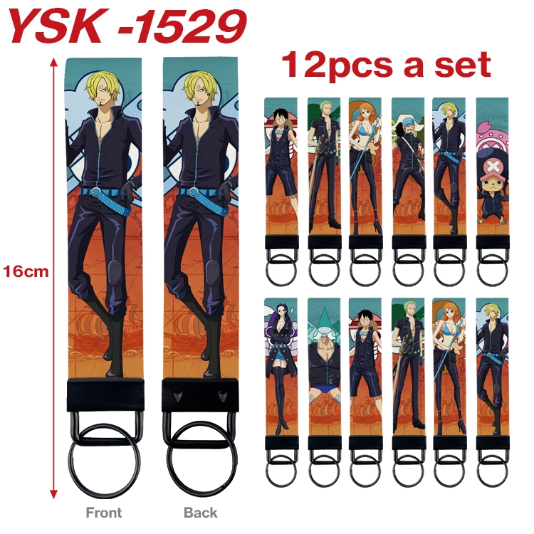 One Piece Anime mobile phone rope keychain 16CM a set of 12 YSK-1529