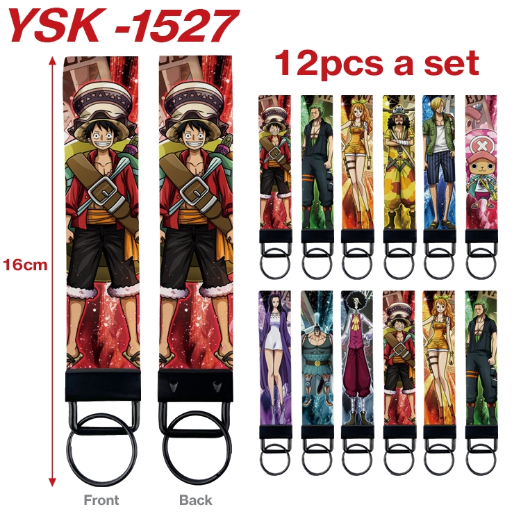 One Piece Anime mobile phone rope keychain 16CM a set of 12 YSK-1527