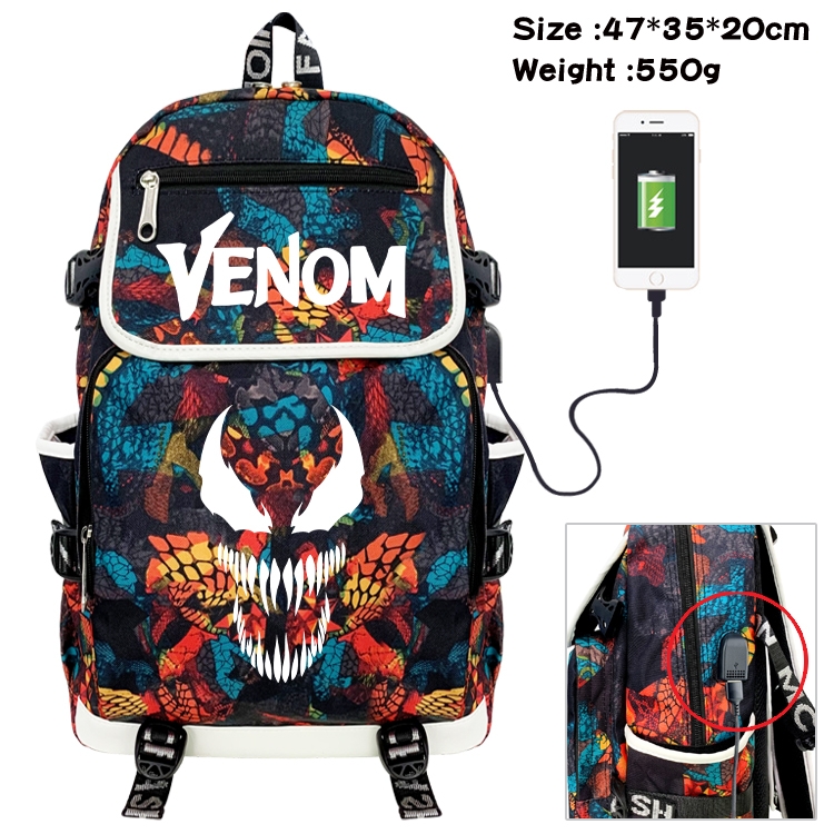 Super hero Camouflage Waterproof Canvas Flip Backpack Student Schoolbag 47X35X20CM