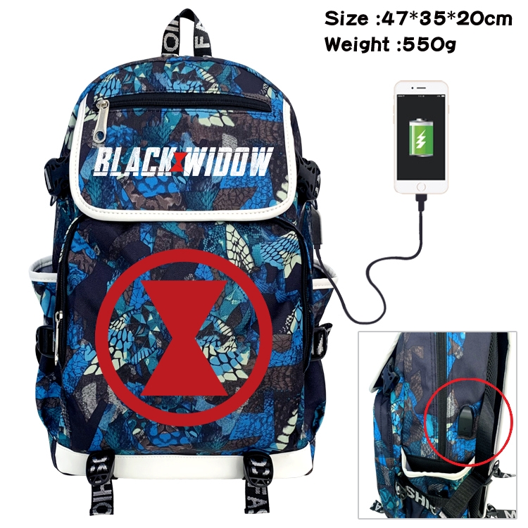 Super hero Camouflage Waterproof Canvas Flip Backpack Student Schoolbag 47X35X20CM