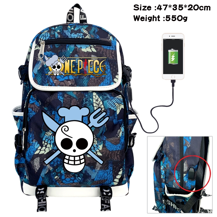 One Piece Camouflage Waterproof Canvas Flip Backpack Student Schoolbag 47X35X20CM