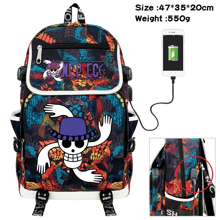 One Piece Camouflage Waterproof Canvas Flip Backpack Student Schoolbag 47X35X20CM