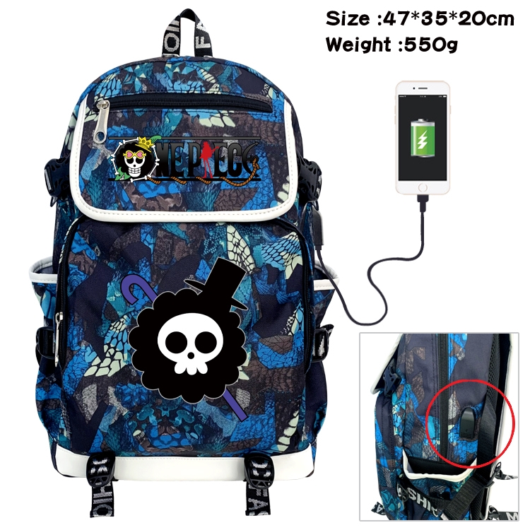 One Piece Camouflage Waterproof Canvas Flip Backpack Student Schoolbag 47X35X20CM