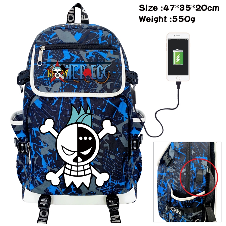 One Piece Camouflage Waterproof Canvas Flip Backpack Student Schoolbag 47X35X20CM