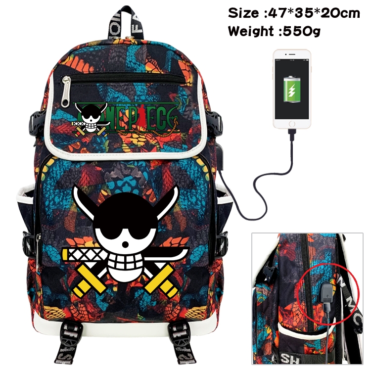 One Piece Camouflage Waterproof Canvas Flip Backpack Student Schoolbag 47X35X20CM